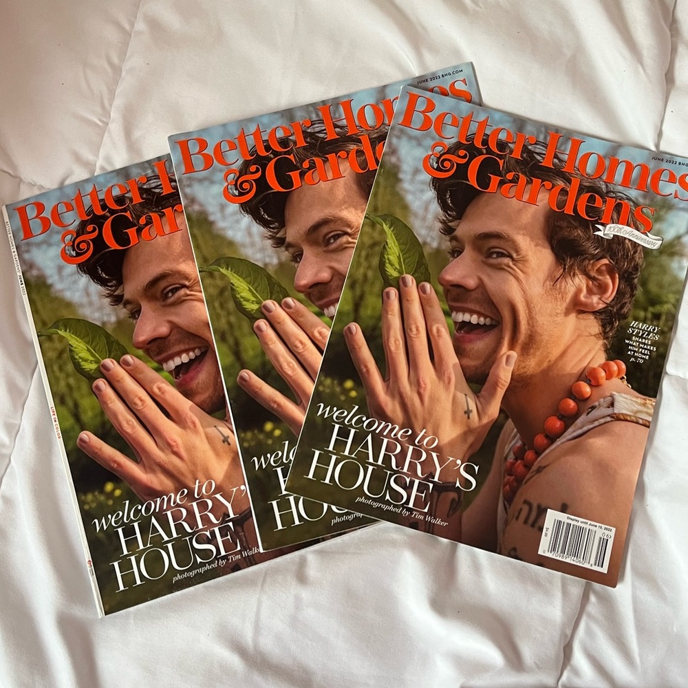 HARRY STYLES BETTER HOMES AND GARDENS COVER MAGAZINE (JUNE 2022)